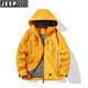 JEEP SPIRIT Jacket Men's and Women's Spring and Autumn Couple's Outdoor Sports Top Windproof Waterproof Hooded Warm and Versatile Xuanwu Black 25636 Same Style for Men and Women XS Recommended 90-105Jin Jin is equal to 0.5kg