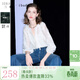 Tricolor 2025 Autumn Loose Two-piece Set Embroidered Lyocell Shirt Camisole Women's Off-White XL 170/92A