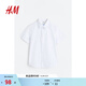 H&M children's clothing children's boys' shirt short-sleeved lapel formal dress performance clothing easy ironing shirt 1122396 white 100 56