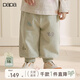 Papa new product crawling spring baby pants for men and women baby flower gauze texture sweatpants literary and casual versatile light green 80