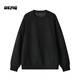 OEMG shoulder 430g heavyweight long-sleeved sweatshirt men's autumn and winter wide shoulder casual warm base plus velvet inner top black XL recommended 130-150Jin Jin equals 0.5 kg