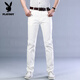 Playboy (PLAYBOY) high-end khaki jeans men's slim straight pants spring and summer new fashion brand men's denim long pants white 30_size_waist 2 feet 3