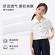 Xiaoyinman children's clothing girls' puff sleeve pure cotton shirt with love embroidery 26 spring fashion lapel top for big children, white 120