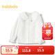Balabala children's clothing girls long-sleeved shirt autumn pure cotton white shirt loose original white 10101-201324102005 90