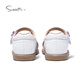 Snuffy Girls Sandals Colorful Braided Children's Roman Sandals Summer Comfortable Little Girls Beach Shoes White/Color 27