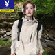 Playboy Spring and Autumn New Niche Hooded Jacket Men and Women Same Style Outdoor Mountaineering Clothes Windproof and Coldproof Versatile Short Jacket Spring and Autumn Style Milky White M 100-120Jin Jin is equal to 0.5 kg
