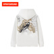 SPRAYGROUND Shark Mouth Spring New Letter Printed Cardigan Hooded Sweatshirt for Men and Women Trendy Casual Loose Hoodie Jacket White S