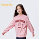 Balabala children's clothing boys' sweatshirts children's autumn and winter 2024 medium and large children's tops plus velvet girls' round neck trendy 208424121208