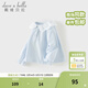 DAVE&BELLA children's long-sleeved T-shirt 2026 spring new style girls' tops, baby girl's clothes, stylish children's bottoming shirts, children's clothing, sky blue, ready stock 140 cm (recommended height 130-140cm)