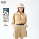Teenie Weenie Bear Women's Shirt 26 Spring and Summer New Retro Fashion Loose and Comfortable Lapel Shirt Khaki S