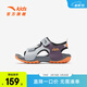 ANTA Children's Sandals Boys' Shoes 2026 Summer New Outdoor Velcro Anti-Slip Open-Toe Beach Shoes Frost Tower Gray/Whistle Purple/Anta White-1 29 Shoe Inner Length 18cm