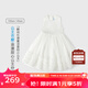Les enphants Same style as the store Les enphants 2026 spring new girls sweet little princess gauze skirt splicing dress white 100