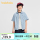 BALABALA balaOne Balabala boys short-sleeved shirt children's big children's shirt 2026 new summer dress pure cotton blue tone 00488 110