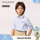 Teenie Weenie Kids 25th spring and summer long-sleeved striped shirt for boys and girls, blue 130cm