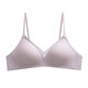 GPPNKC French triangular cup spaghetti strap underwear for women with small breasts, flat chest special non-empty cup bra, seamless thin bra, milky white S (suitable for 70A/70B)