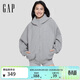 Gap Men's and Women's Autumn Logo American Heavyweight Loose Zipper Hoodie Sweater 788501