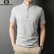 LILANZ business short-sleeved polo shirt men's pure cotton summer new stand-up collar half-sleeved T-shirt casual solid color men's gray XL 52