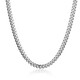 IDEAGEMER925 Silver Cuban Necklace Men's Trendy Fashion Personality Handsome and Versatile European and American Fine Style Boys Plain Chain Clavicle Chain Silver Cuban Chain 55CM