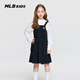 MLB Children's Official Girls Comfortable Embroidered LOGO Sweet and Cool Adjustable Work Suspender Dress Black 150 cm