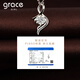 Grace Girl Pt950 Platinum Necklace Women's Fashion Design Platinum Pendant Birthday Gift Valentine's Day for Girlfriend and Wife Platinum Necklace + Rose Gift Box
