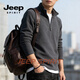 JEEP SPIRIT half-zip sweatshirt for men 2026 spring new solid color half-cardigan stand-up collar long-sleeved bottoming shirt casual style gray M 90 - 110 Jin Jin is equal to 0.5 kg