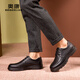 Aokang official men's business commuting lace-up comfortable casual leather shoes breathable suit cowhide shoes dad black 43