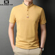 LILANZ business short-sleeved polo shirt men's pure cotton summer new stand-up collar half-sleeved T-shirt casual solid color men's gray XL 52