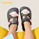 BALABALA children's hole-in-the-wall slippers summer girls non-slip beach shoes for baby girls medium and large children princess indoor home sandals black milk rabbit sweet 27 inner length 17cm (170) suitable for 27 feet