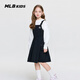 MLB Children's Official Girls Comfortable Embroidered LOGO Sweet and Cool Adjustable Work Suspender Dress Black 150 cm