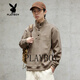 Playboy (PLAYBOY) American retro stand collar loose casual sports couple sweatshirt men's tops jacket men's black M 90-105Jin Jin equals 0.5 kg