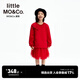 Little MO&Co. Little Tofu same style volcanic rock plus velvet little moco children's clothing winter New Year's clothing girls dress skirt big red volcanic rock heat storage 120 120/60