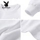 Playboy (PLAYBOY) round neck sweatshirt men's 2026 spring new loose large size bottoming shirt men's long-sleeved T-shirt men's white S recommended 95-120Jin Jin equals 0.5 kg