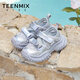 Tianmeiyi children's shoes 2026 summer new sports shoes girls sandals breathable soft bottom baby girl beach shoes silver 26