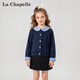 La Chapelle Girls' Shirts 2026 Spring New Children's Doll Collar Tops Girls' Spring and Autumn Style Shirts Navy 120 Recommended Height 111-120cm