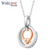 WithLovePt platinum 18K rose gold two-color diamond pendant round group set light luxury niche necklace for women Pt950/18K gold in stock (free S925 silver chain)