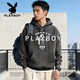 Playboy (PLAYBOY) American Heavy Hooded Sweatshirt Men's 2026 Spring Loose Retro Illustration Printed Jacket Couple Tops Men's Black 2XL