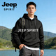 JEEP SPIRIT American Retro Hooded Sweatshirt Men's Spring 2026 Spring and Autumn Casual Loose Sports Cardigan Jacket Top Men Khaki S 70 - 90 Jin Jin is equal to 0.5 kg