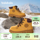 Balabala children's shoes, children's boots, Martin boots, girls and boys, autumn and winter velvet short boots, trendy rhubarb boots