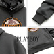 Playboy sweatshirt men's hooded loose trendy brand 2026 spring new men's casual versatile long-sleeved tops jacket men dark gray S 95-120Jin Jin equals 0.5 kg