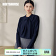 ROEYSHOUSE Luo Yi Commuting Intellectual Dark Blue Knitted Shirt Spring Fashion Design Slim Top 12691 Dark Blue M