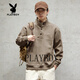 Playboy (PLAYBOY) American retro stand collar loose casual sports couple sweatshirt men's tops jacket men's black M 90-105Jin Jin equals 0.5 kg