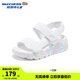 Skechers JAMES GOLDCROWN joint model girls summer Velcro graffiti sandals 314094L white/pink/lake blue/WPTQ 35