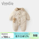 Fanlie baby clothes, winter clothes, newborn boy onesies, full month plus velvet quilted outdoor clothes, winter off-white (without bear accessories) 90cm