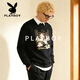 Playboy (PLAYBOY) Chinese style Shan Hai Jing sweatshirt men's 2026 spring new loose casual top trendy couple jacket apricot 3XL 160-180