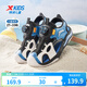 Xtep Children's Beach Shoes Summer Boys and Kids Knob Buckle Easy to Put on and Take Off Lightweight Comfortable Breathable Fashion Versatile Sandals Black/Atlantic Blue 32