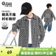 Little Elephant Ham children's clothing boys' shirts children's shirts plaid spring and autumn 2026 spring new style medium and large children's jacket black and white plaid 130 cm