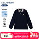 E LAND KIDS antibacterial children's clothing boys' T-shirt new casual embroidered POLO shirt Navy/59 170