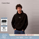 Calvin KleinJeans spring and autumn men's trendy American casual style classic simple ck letter loose sports hooded sweatshirt UB1-space black M