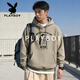 Playboy (PLAYBOY) American Heavy Hooded Sweatshirt Men's 2026 Spring Loose Retro Illustration Printed Jacket Couple Tops Men's Black 2XL