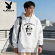 Playboy (PLAYBOY) American Heavy Hooded Sweatshirt Men's 2026 Spring Loose Retro Illustration Printed Jacket Couple Tops Men's Black 2XL